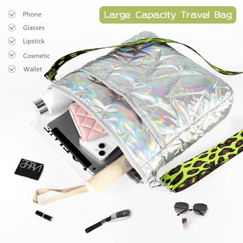 Puffy Crossbody Bags, Quilted Purses with Zip, Trendy Fashion Shoulder Bags, Padded Soft Handbags for Women4