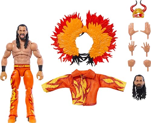 Mattel WWE Ultimate Edition Action Figure Seth Rollins Fan Takeover Collectible with Interchangeable Accessories, Extra Heads & Swappable Hands