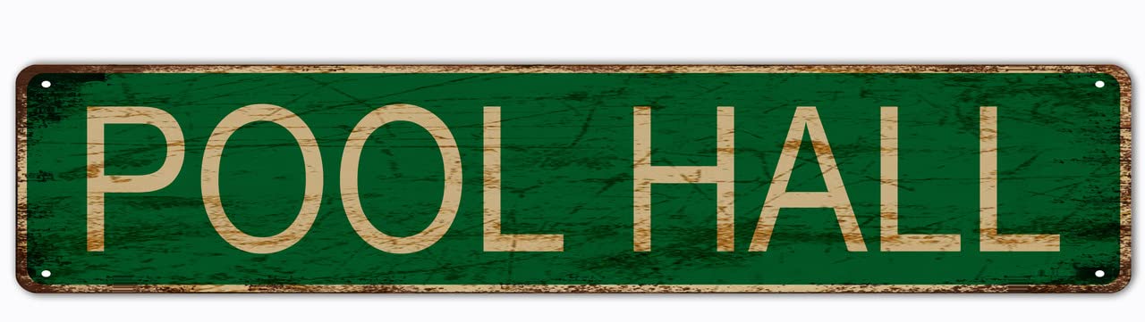 Pool Hall Retro Tin Signs Aluminum Metal Sign for Kitchen Home Garden Wall Bar Cafe Decor 4x16 Inch