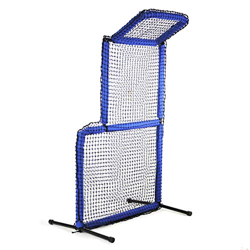 JUGS Protector Blue Series Short-Toss Screen — Top-of-The-Frame Overhang Protects You from ricocheted Balls, 7'H x 4’W, 60 Ply Poly-E Netting and 1.5” Diameter Frame, 1-Year Guarantee