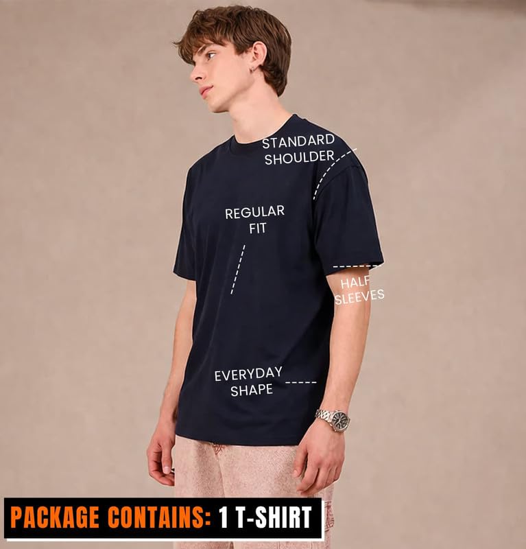 Image of Sleepynuts Men's Regular Fit Round Neck Half Sleeves Solid Casual Wear T-Shirt