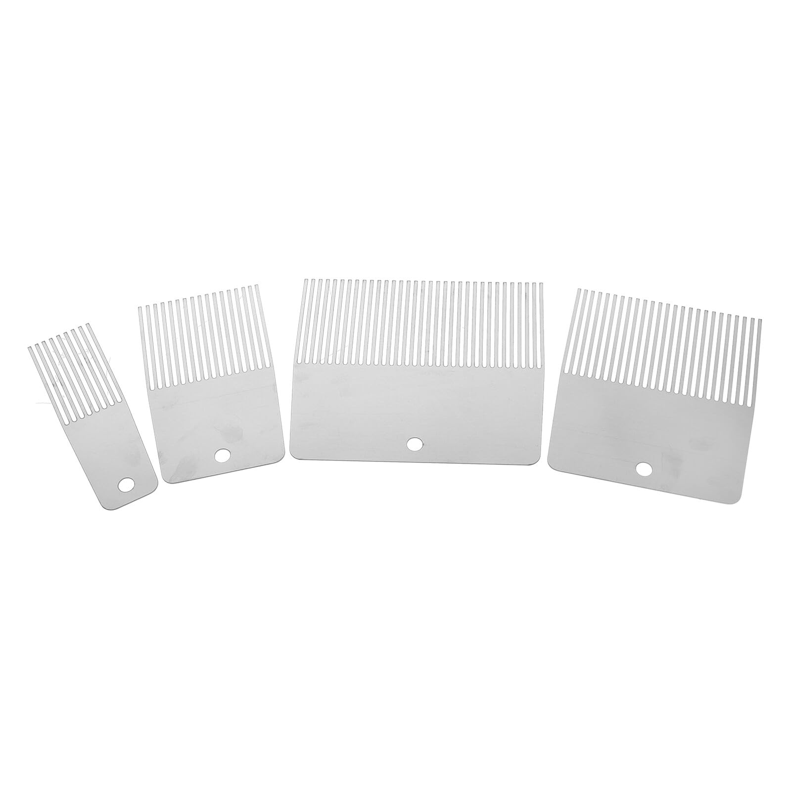 Lot de 4 pinceaux de texture murale en acier inoxydable pour peinture à motifs artistiques pour peinture de plâtre texturé pour bricolage et rénovation.