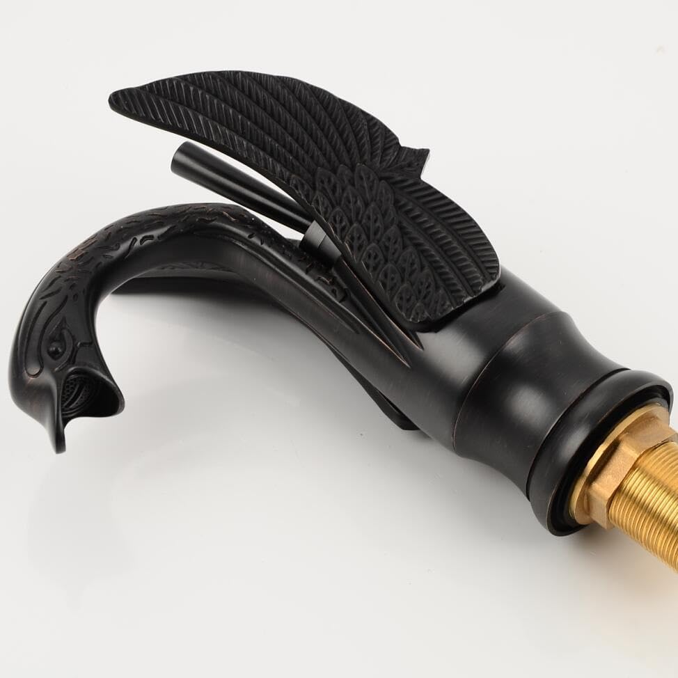 Grifo para lavabo de baño, mezclador de animales negros, grifo ORB, pequeño cisne negro, grifo de baño, lavabo de agua fría y caliente, hermoso grifo torneira BR-11137