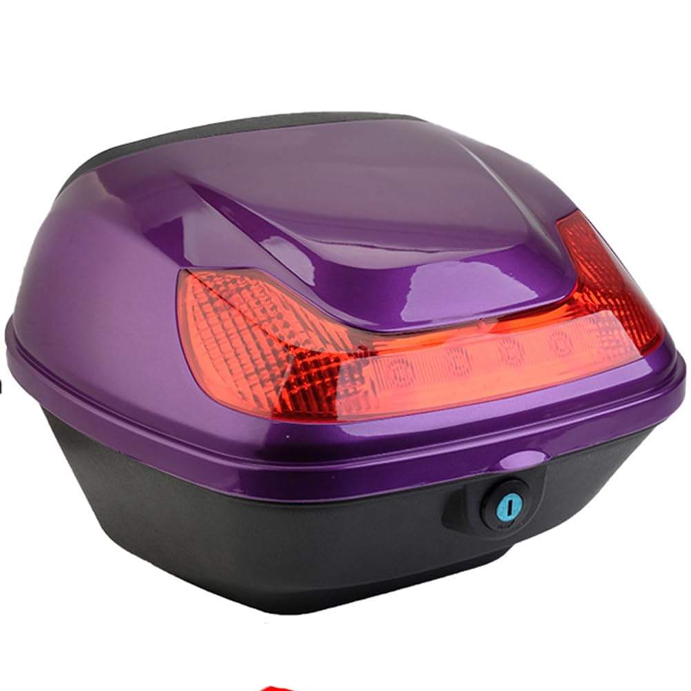 KFGISD, Waterproof Scooter Trunk Luggage Box, with Backrest And Security Lock Storage Carrier Case ,Motorcycle Top Box(Purple)