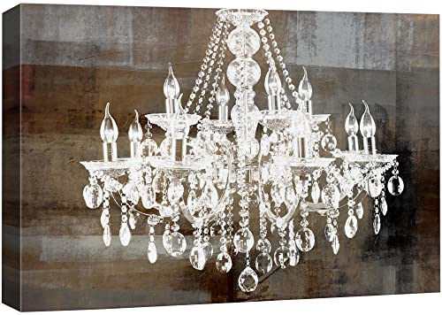 wall26 Canvas Print Wall Art White Chandelier Silhouette on Abstract