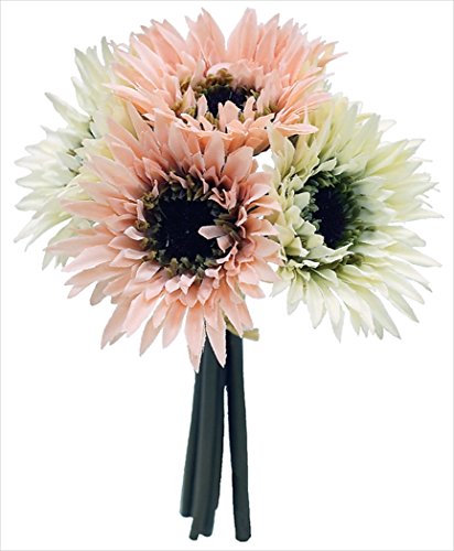エルアーツ 造花 ガーベラバンドル 全長16cm 花径6.5cm ピーチパフ E3593-13