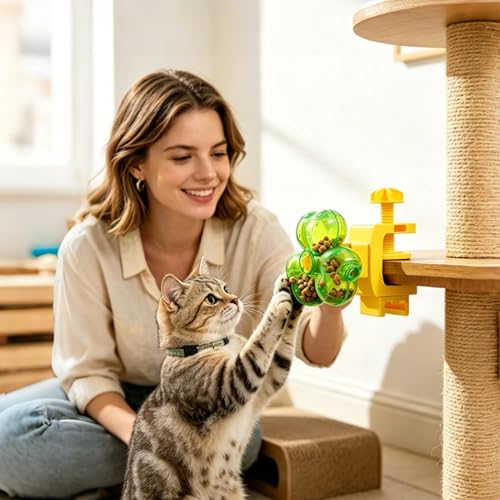 Distributeur de nourriture chat mastication puzzle extérieur sol