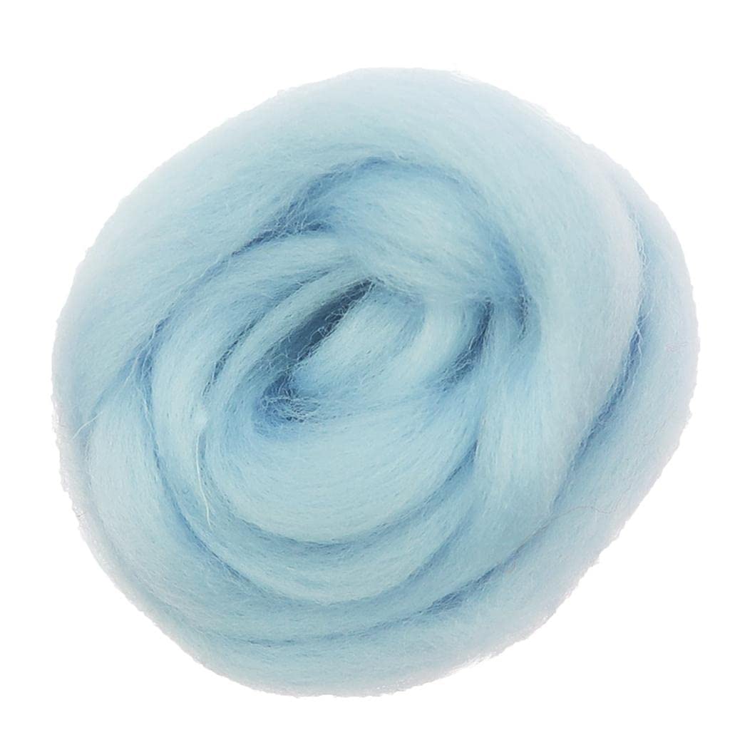 ATORSE™ 10g Wool Roving Fiber Hand Spinning Crafts for Doll Handmade Nile Blue-image-16