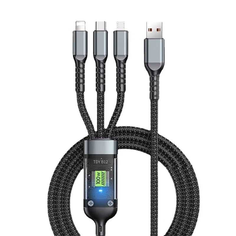 1Goal 100W/6A Fast Charging Usb 3.0 Cable 4 Ft / 1.2M To 3-In-1 Long Charging Cord With Type C + Micro Usb + Connector 480 Mbps Data Transfer For Laptop,Tablets, Smartphones & More, Grey (B0DBM3DRHS) Amazon Price History, Amazon Price Tracker