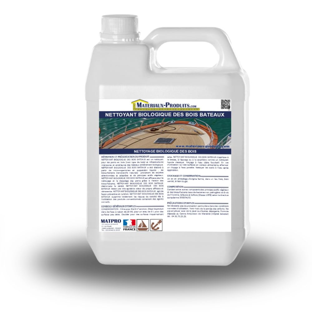 MATPRO Nettoyant Biologique des Bois Bateaux 5 L Bleu Clair