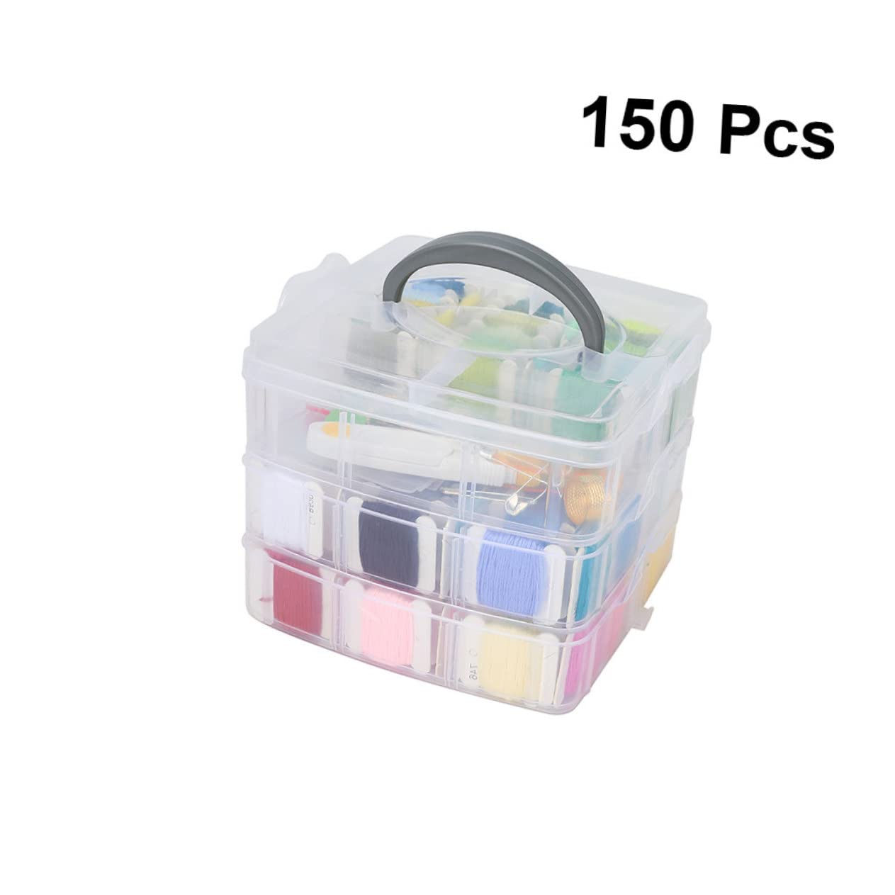 BATHVEVE Hilos de Bordar Kit de Herramientas Tablero para Bobinar Hilos con Accesorios y Caja de Almacenamiento para Costura DIY Casa para Mujeres y Niñas