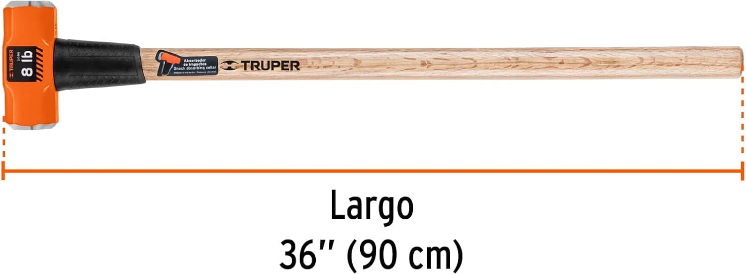 TRUPER MD-6M Sledge Hammers, 36" Handle 6 Lb (2.7Kg)
