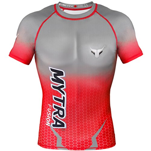 Mytra Fusion RRASH Guard Maglietta Regolatore di Riscaldamento, Unisex, Rosso/Grigio, M