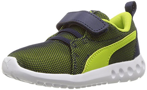 PUMA Kid's Carson 2 Breathe Velcro Kids Shoe, Peacoat-Limepunch, 5 M US Toddler