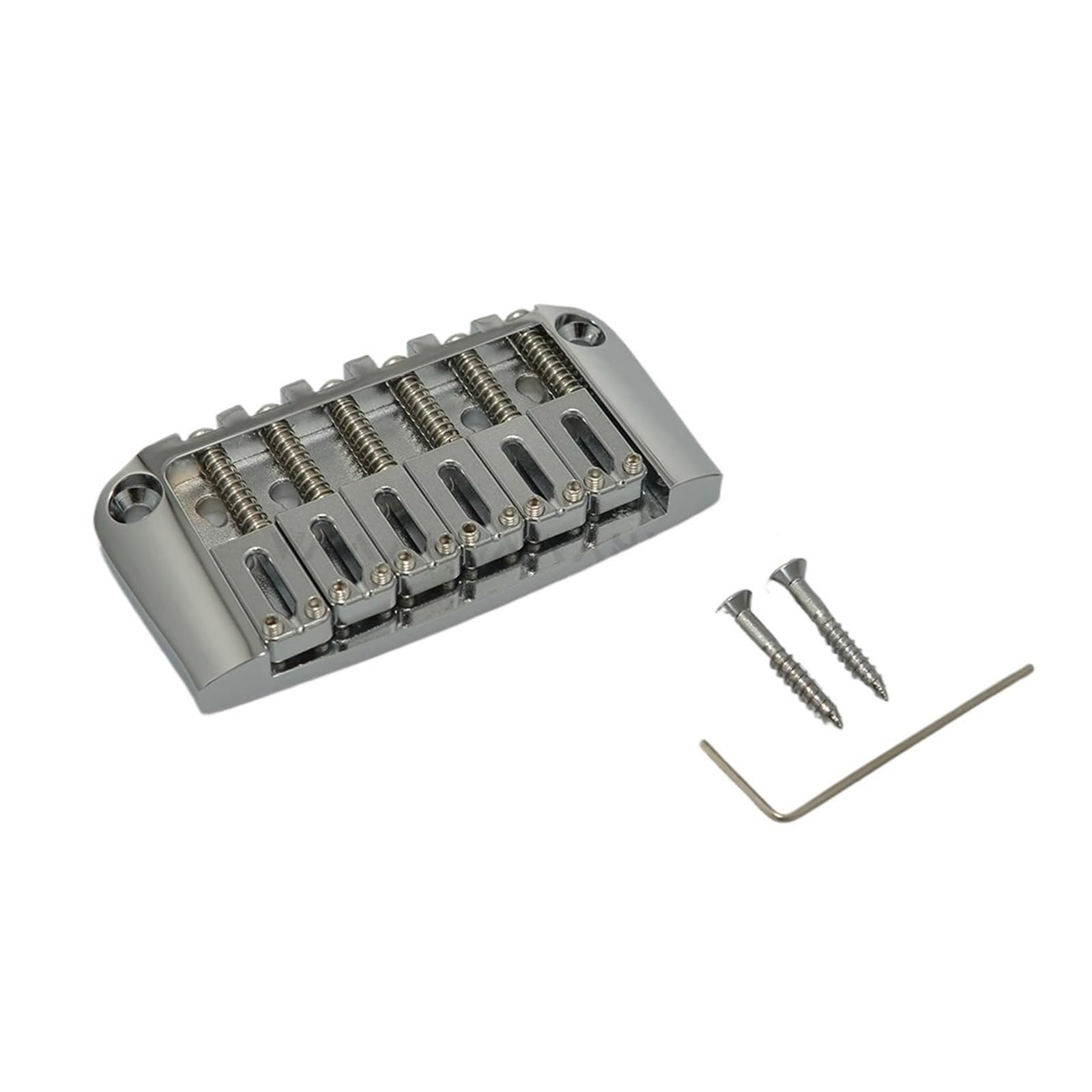 Ponte per chitarra elettrica 6 corde lavorato CNC per Ibby HM | Ponte in metallo cromo nero, corpo unico ambidestro con sellette preangolate(Black 10.8mm)