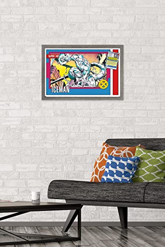 Poster Marvel Trading Cards Iceman affiche murale encadrée 56cm - 2