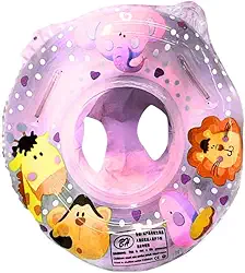 Boia de Piscina Infantil Redonda c/Fralda de Apoio - Tema Bichinhos Divertidos para Bebês a Partir de 6 Meses - Segurança sempre com Supervisão e Conforto na Água