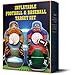ImpiriLux Inflatable 5 Foot Tall Double Sided Football & Baseball Toss Target | Plush Mini Football and Baseball Included | Sports Game for Boys and Gils
