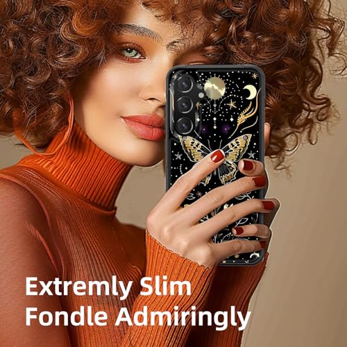 GFEWYTJYJ for Galaxy S24 Case,[10 FT Military Grade Drop Protection] Non-Slip Heavy Duty Shockproof Phone Case for Samsung Galaxy S24 6.2 Inch 2024,Butterfly Moon Flower - image 6