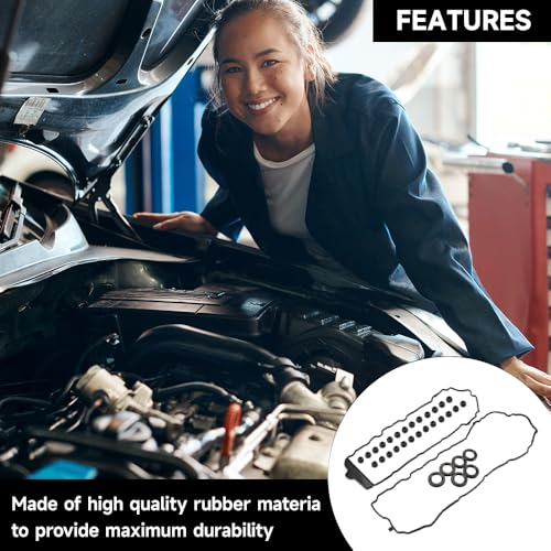 Image of Engine Valve Cover Gasket with Grommets Kit - Compatible for GMC Acadia - 3.6L V6 3564cc 217cid 2007-2008 - Replace Part VS50726R