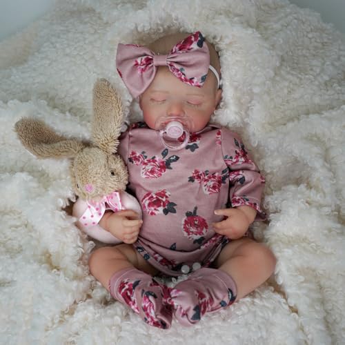 Bebê Reborn Boneca Silicone Realista Menina Original Pintado 48cm (Menina Dormindo 1)