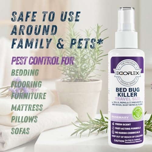 Image of 3-Pack Bed Bug Killer Spray - Travel Size TSA Approved - Repels Bed Bugs, Dust Mites, Lice & Fleas with Natural Essential Oils - Travel Essentials for Women - 3 Fl Oz