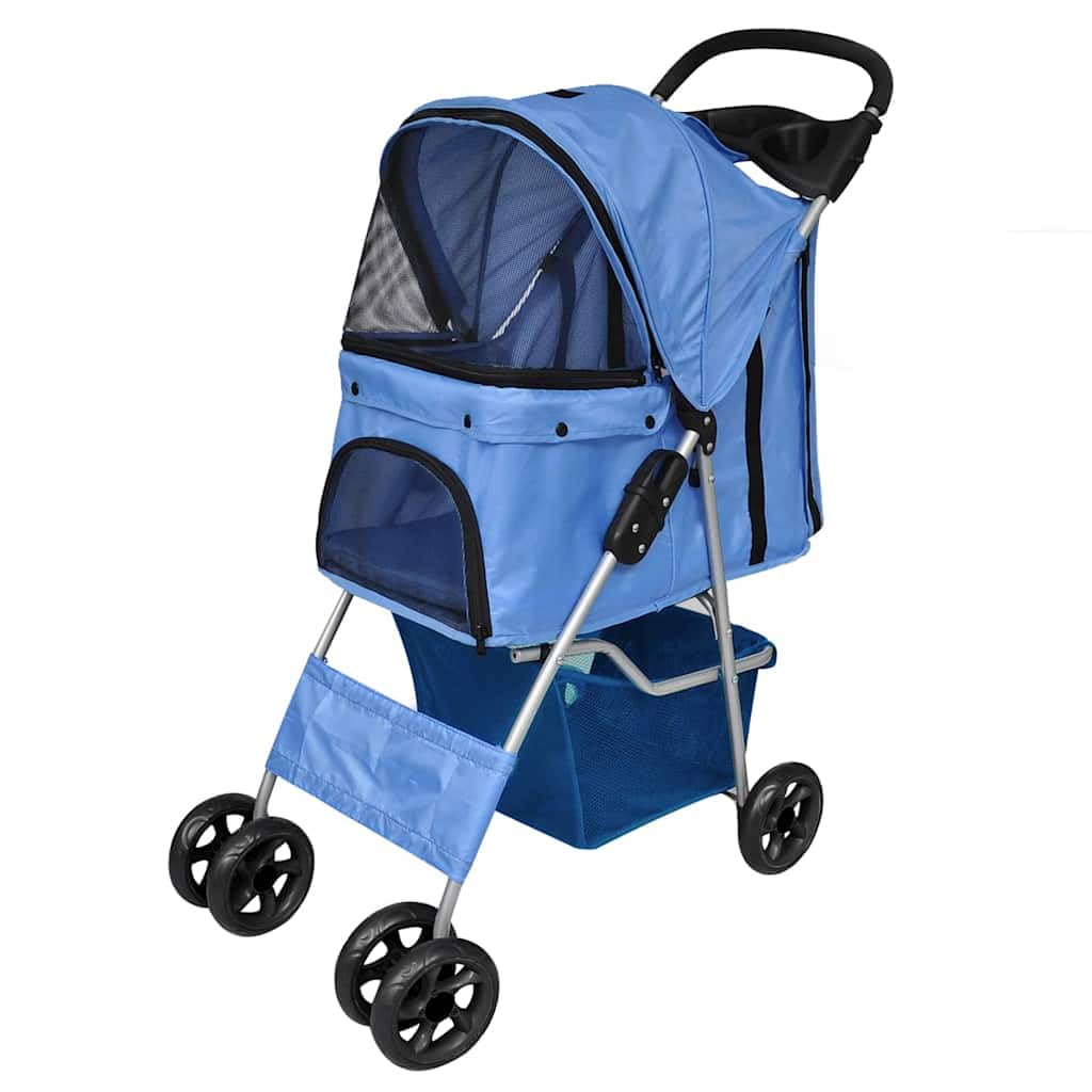 vidaXL Hundewagen Blau Hundebuggy Haustier Hunde Pet Stroller Buggy Wagen