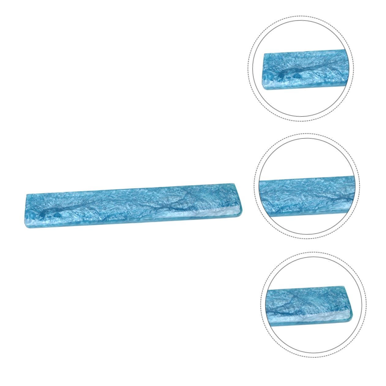 NUOBESTY Poggiapolsi Ergonomico Blu in Resina Epossidica, Supporto Elastico per Tastiera Meccanica, Sollievo dal Dolore, Uso Ufficio e Gaming