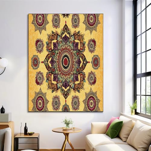Cuadros de pared divertidos para un baño moderno: póster de flores tradicional 70x100cm sin marco.