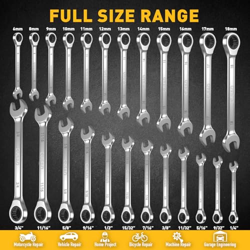 ELEAD 24-Piece Ratcheting Wrench Set