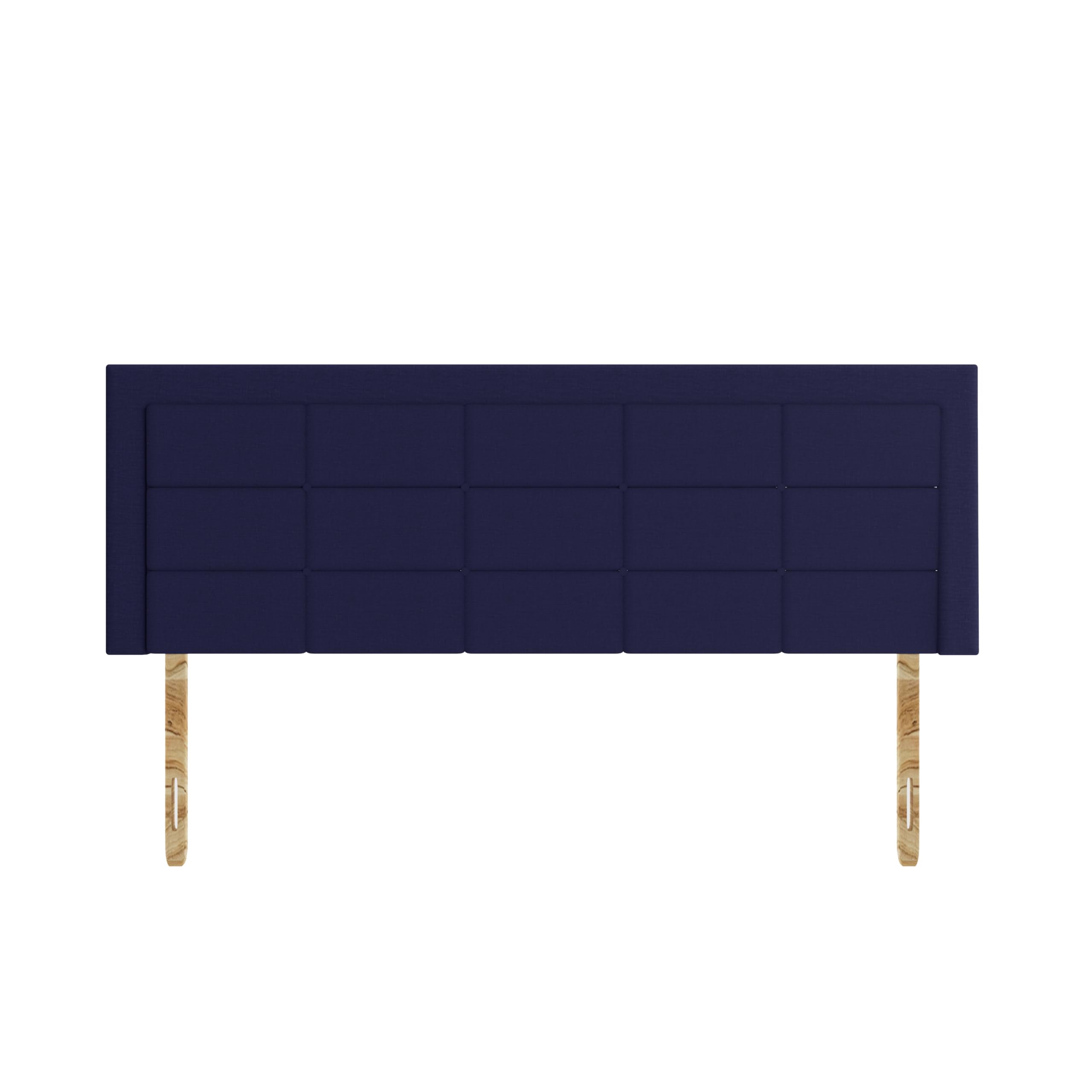 SANA SLEEP Dallas Damask Cotton HeadBoard - Luxury 20" Upholstered Design for Divan Beds - Multiple Fabric Options for Bedroom and Hotel Furniture - 2FT6 Small Single - Navy Blue