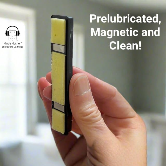 Easy, Mess-Free, Long Lasting fix for Squeaky Door Hinges. Odorless, aerosol-Free and prelubricated. Hinge Husher™ Lubricating Cartridges (3 per Pack) (Silver)