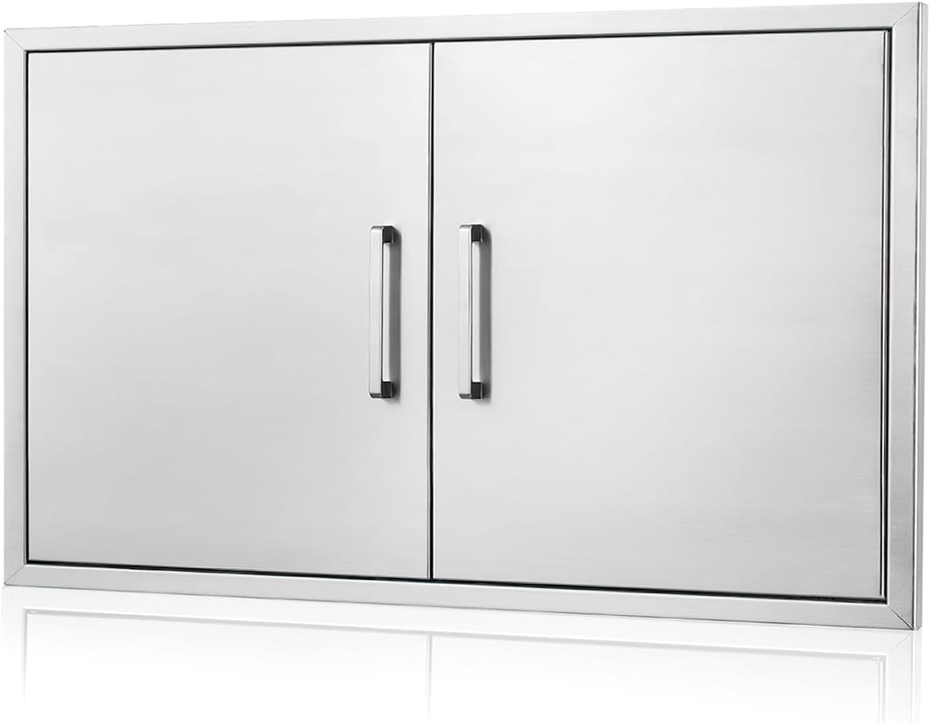 Outdoor Kitchen Doors- 42" W x 21" H - Stainless Steel BBQ Double Access Door,Flush Mount for Outdoor Kitchen and BBQ Island