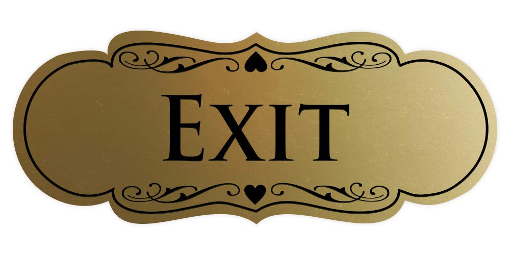 Panneau EXIT or brossé pour signalisation intérieure chic et design de bureau