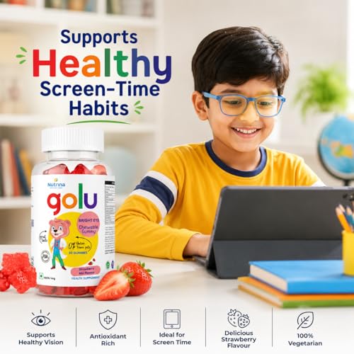 Image of Bright Eye Gummies For Kids (5-13 years) | With Omega 3 | Promotes Better Eye Health Brain Booster | 30 Gummies (Pack of 1)