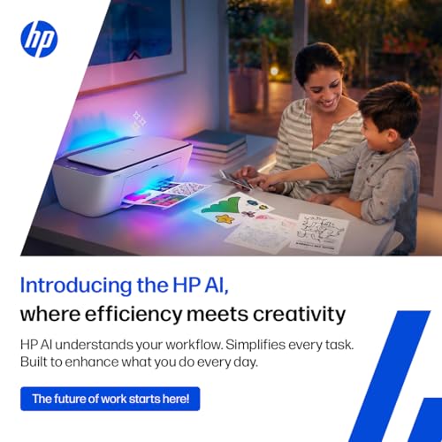 Image of HP AI Capable Deskjet 2931 Printer | Dual Band WiFi (up to 10X Faster) All in One Colour Printer, Print /Scan /Copy, Print Speed up to 20 PPM