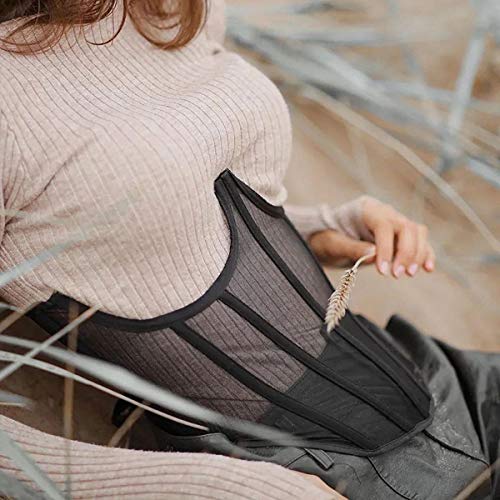 TOPMELON Lace Corset Belt Waist Corset Top Women Mesh Open Cup Lace Up Boned Bustier Underbust Corset Waist Cincher Corset2