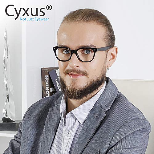 Image of Cyxus Semi Rim Blue Light Glasses for Men Women TR90 Metal Frame UV Blocking Computer Glasses Clear Lens Square Eyewear