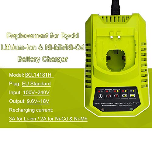 Dosctt BCL14181H Caricatore di Ricambio per Ryobi