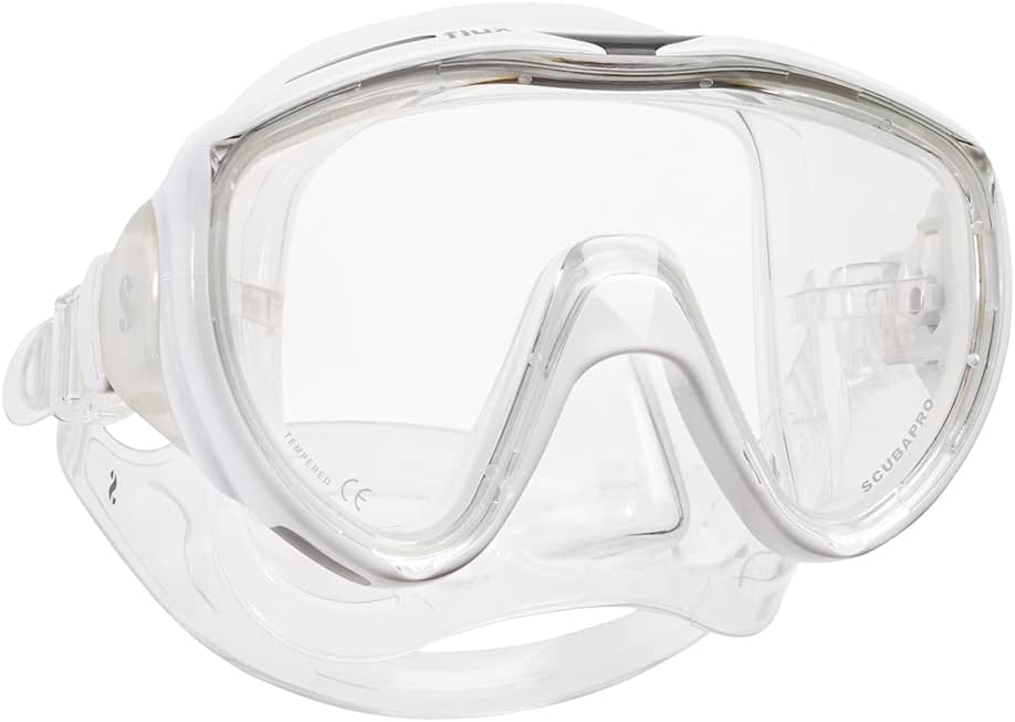SCUBAPRO Flux Scuba Mask with Ultra Clear Single Lens and Hypoallergenic Silicone Skirt for Diving, Freediving or Snorkeling