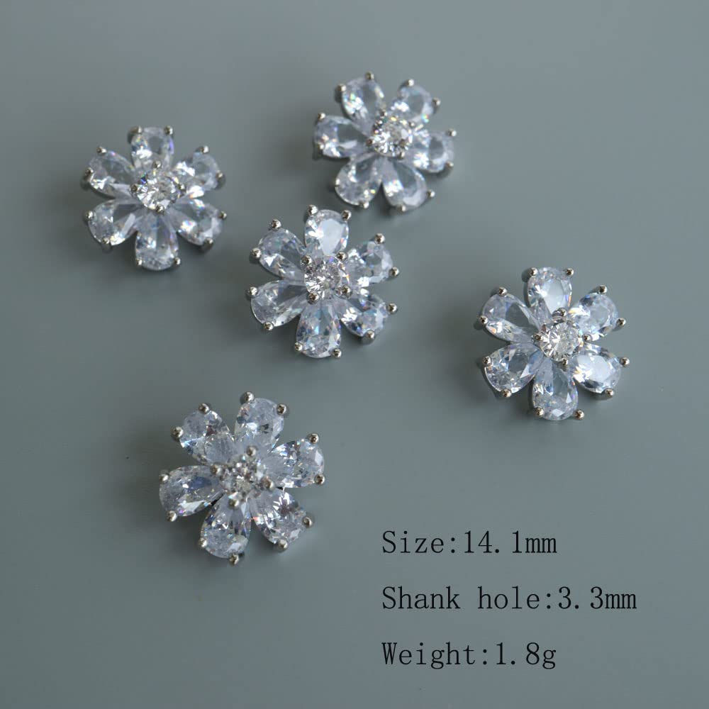 Bottoni Di Cristallo Con Zirconi - 5 Pezzi - Oro - Per Cappotti E Camicie - Foto 12