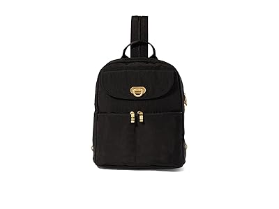 Baggallini Coastal Flip Lock Day Pack Handbags Black with Gold Hardware
