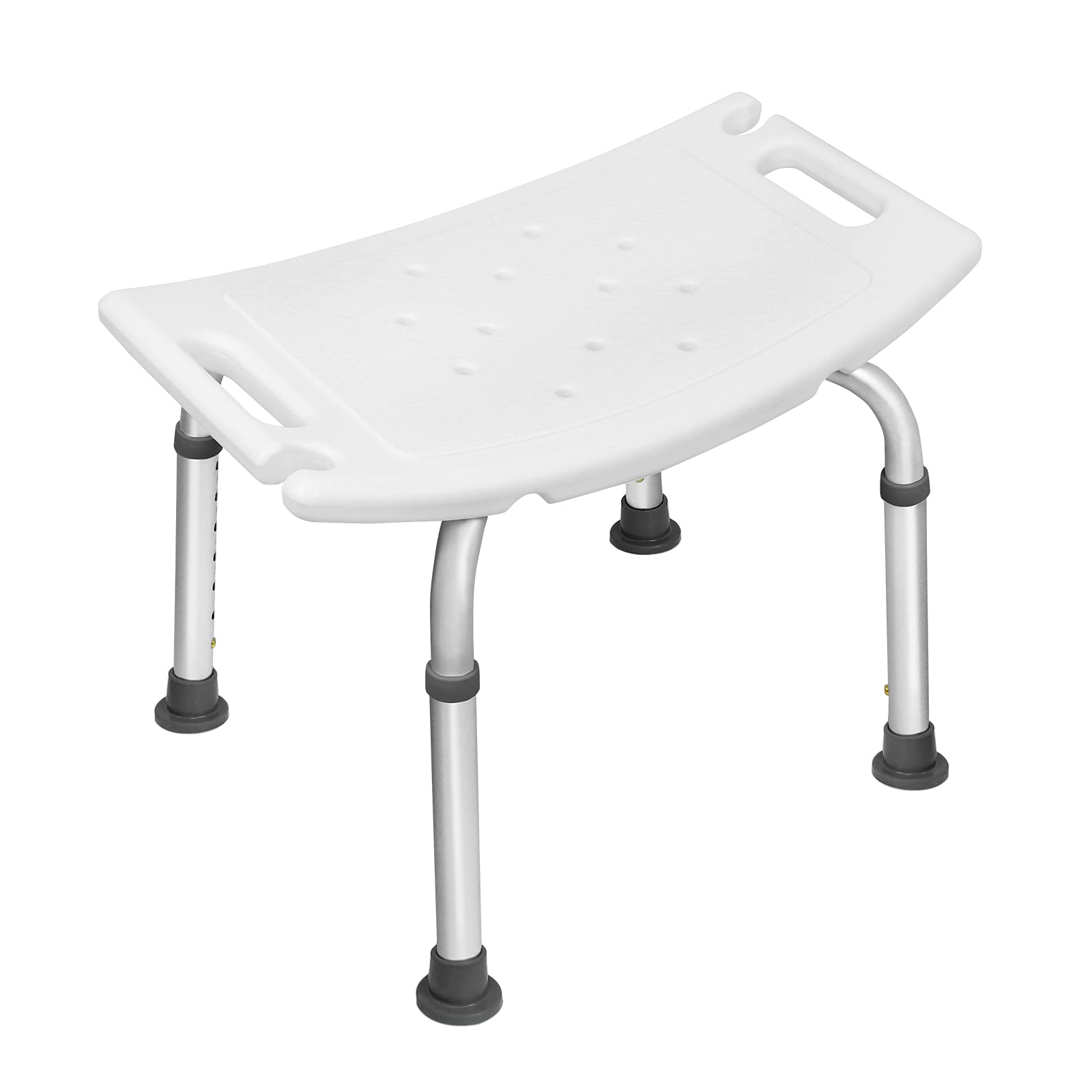 HENGMEI Silla de ducha con altura ajustable, aluminio, altura regulable, soporta hasta 136 kg, tipo C