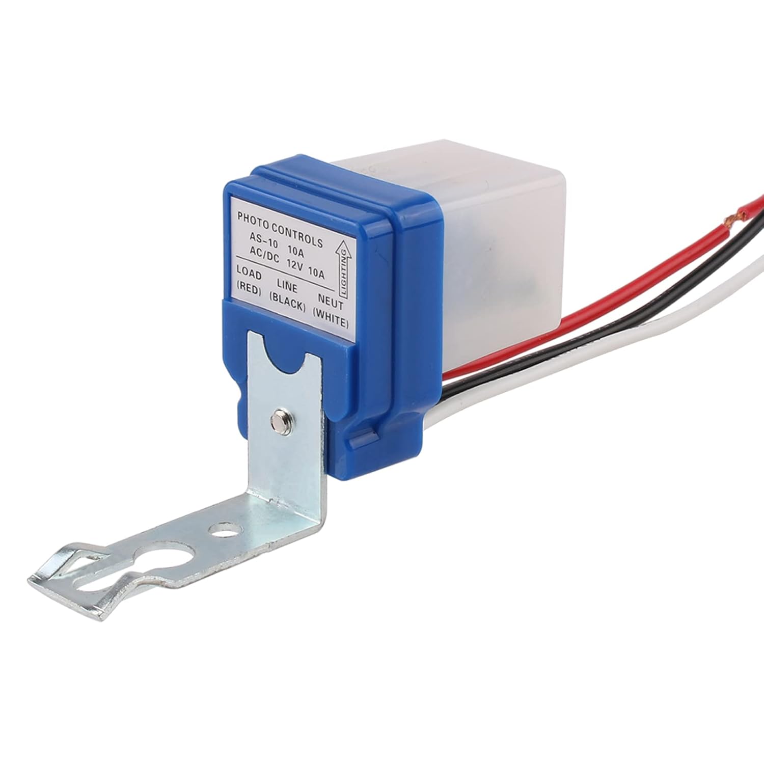 JIQI Interruptor crepuscular sensor crepuscular 12 V AC/DC 10 A, interruptor automático de luz, con fotocélula, sensor de luz, interruptor de control de luz para exteriores