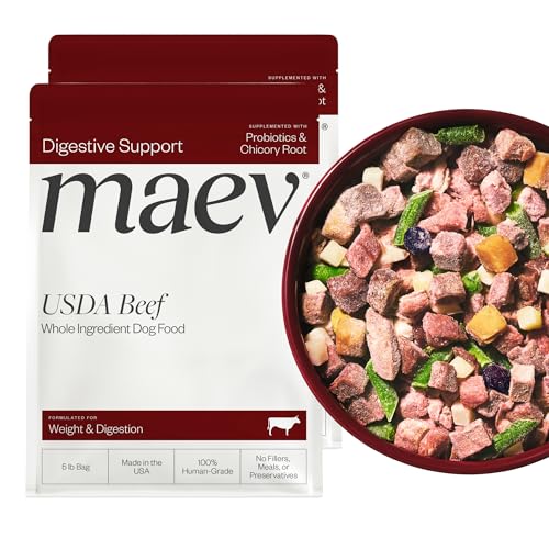 Maev Human-Grade Frozen Fresh Beef Dog Food, Weight & Digestion, 10 lb | High-Protein, Grain-Free, Whole-Ingredient Raw Food for Dogs | Complete & Balanced Meal or Topper | Made in USA