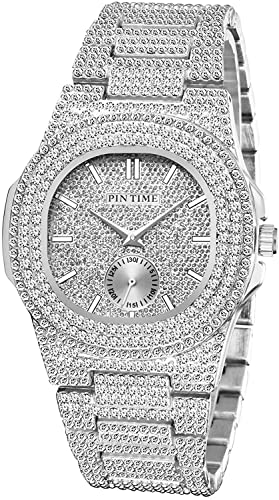 Montre style hip-hop cubain en acier et cristaux le cadeau unisexe idéal pour marquer les esprits