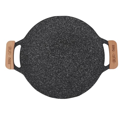 Cosiki BBQ-Grillpfanne, Runde Grillplatte aus Eisen für den Außenbereich (Groß: 50 cm)