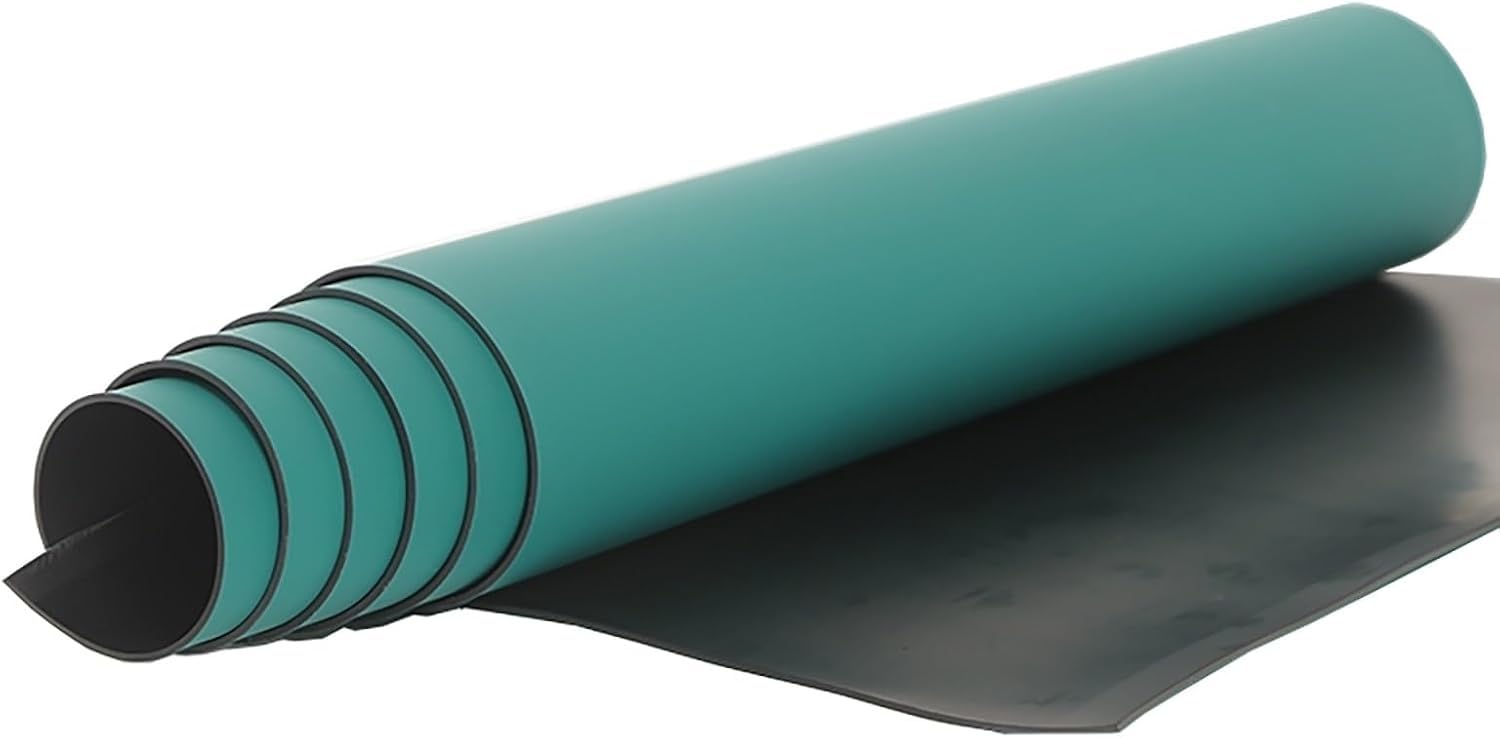 1 alfombrilla de goma antiestática ESD for construcción de PC y reparación de dispositivos electrónicos: de 90 a 40 cm de largo, duradera y sin olor.(3mmx2x8.2ft)