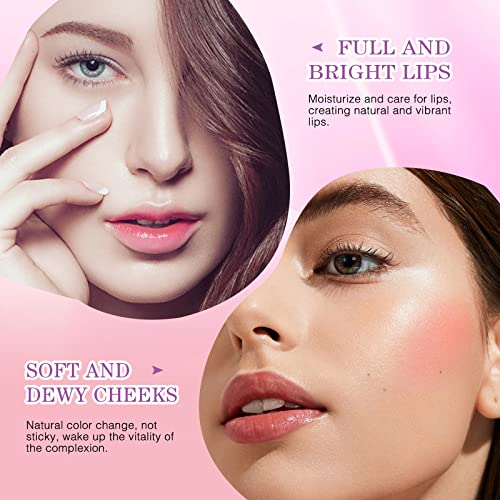 Lokfar 1Pcs Color Changing Clear Blush For Cheeks And Lips, Moisturizing Multi-Use Rouge Blush Gel, Magic Tinted Blusher Waterproof Transparent Cream Blush, Glossy Shiny Finish Blush Makeup - 0.19Oz/ 4G #TOP5