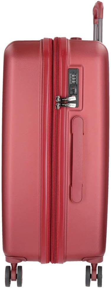 review MOVOM Women's Set 3 suitcases, Rojo, 75cm/29.7